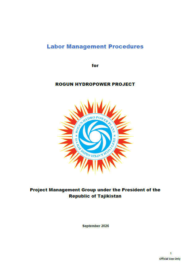 Labor Management Procedures for Rogun HPP, September 2026