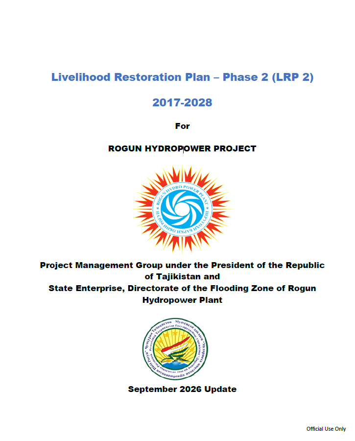 Livelihood Restoration Plan for Rogun HPP - Phase 2 (LRP 2) 2017-2028