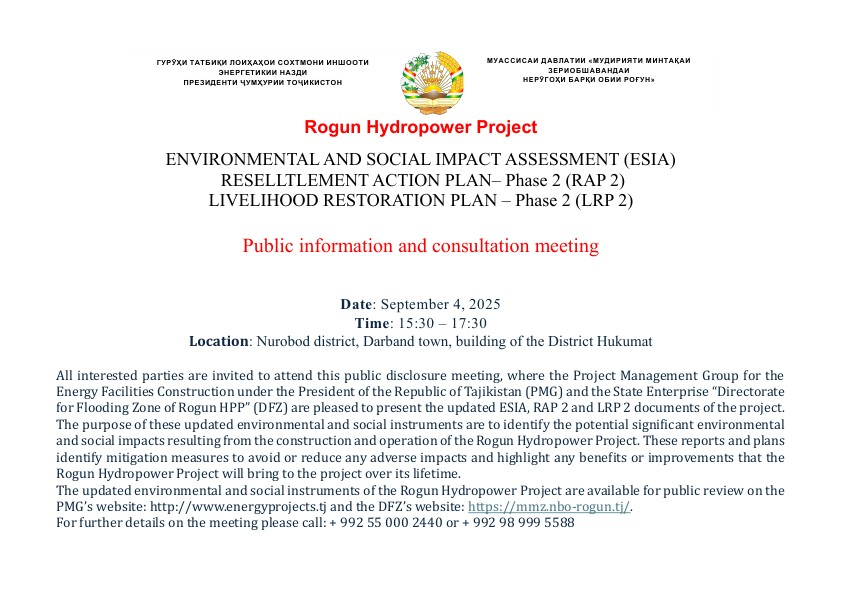 Environmental and Social Impact Assessment (ESIA) Resettlement Action Plan - Phase 2 (RAP 2) Livelihood Restoration Plan